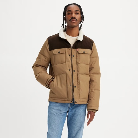 LEVIS‎ Mixed Media Woodsman Puffer Jacket - Picture 1 of 3